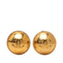 CC Logo Round Clip-On Earrings Metal Gold-Tone Metal