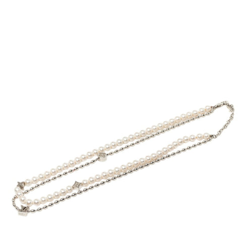 Pendant Necklace Metal Silver with Pearl
