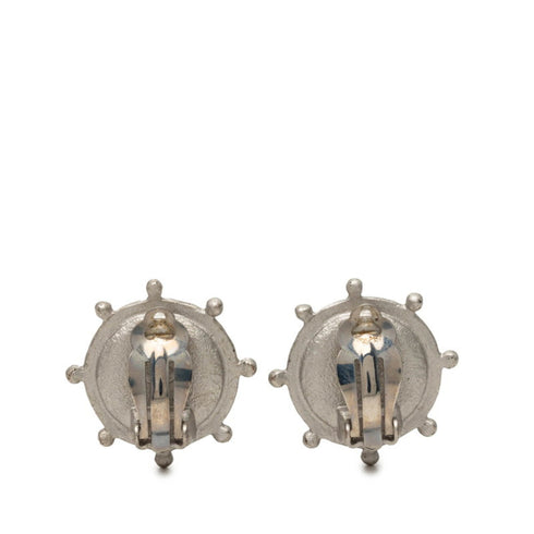 CC Logo Clip-On Earrings Silver-Tone Metal Silver-Tone Metal