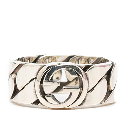 Interlocking G Chain Ring Sterling Silver