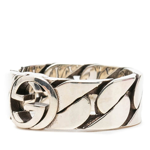 Interlocking G Chain Ring Sterling Silver