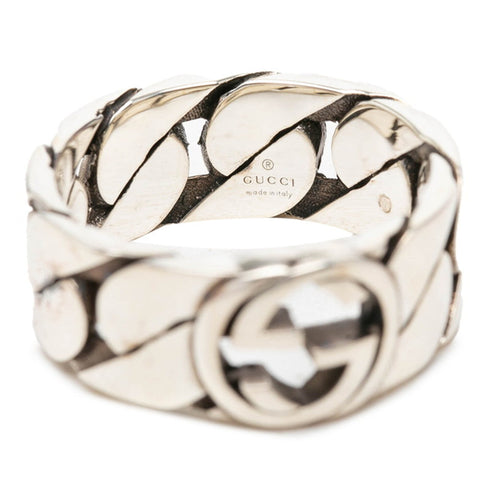 Interlocking G Chain Ring Sterling Silver