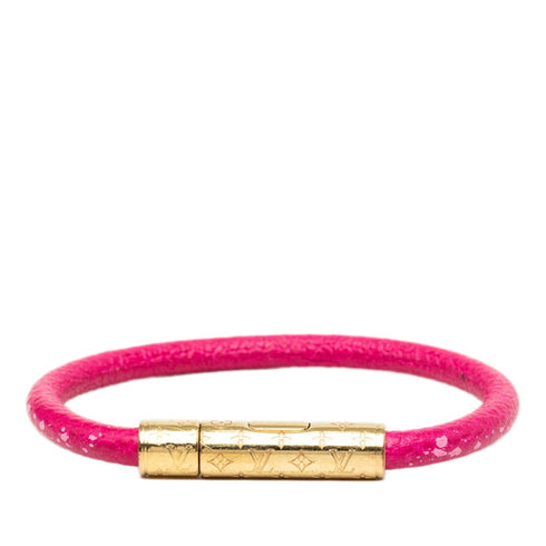 Bracelet Leather Pink and Gold