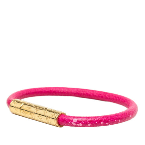 Bracelet Leather Pink and Gold