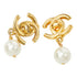 CC Logo Turnlock Clip-On Earrings Gold-Tone Metal Gold-Tone Metal