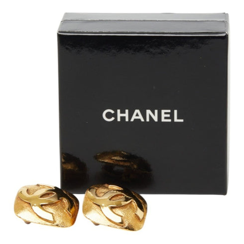 CC Logo Clip-On Earrings Metal Gold-Tone Metal