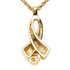 CD Ribbon Tie Pendant Necklace Gold with Rhinestone