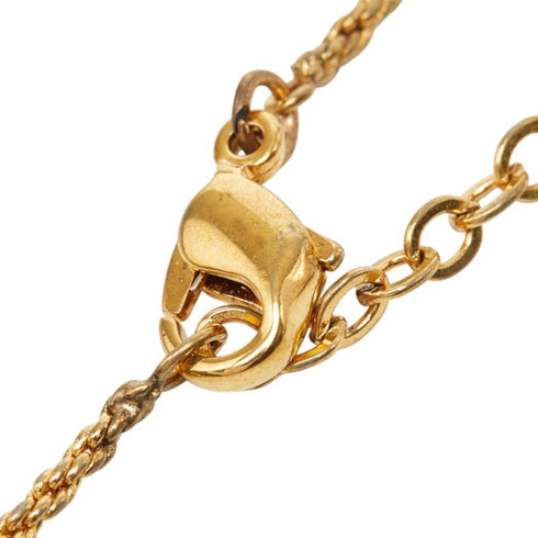 CD Ribbon Tie Pendant Necklace Gold with Rhinestone