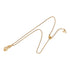 CD Ribbon Tie Pendant Necklace Gold with Rhinestone