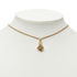 CD Ribbon Tie Pendant Necklace Gold with Rhinestone