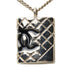 CC Logo Chain Pendant Necklace Silver-Tone Metal