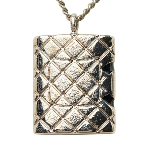 CC Logo Chain Pendant Necklace Silver-Tone Metal