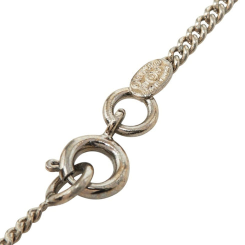 CC Logo Chain Pendant Necklace Silver-Tone Metal