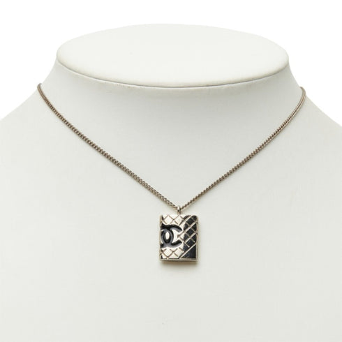 CC Logo Chain Pendant Necklace Silver-Tone Metal