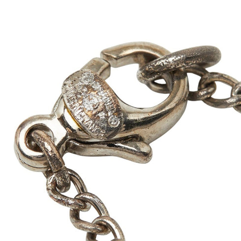 CC Logo Chain Pendant Necklace Silver-Tone Metal