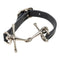 Bracelet Leather and Metal Black and Silver