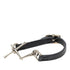Bracelet Leather and Metal Black and Silver