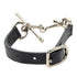 Bracelet Leather and Metal Black and Silver