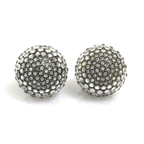 Tribal Earrings Metal and Rhinestone