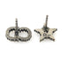 Tribal Earrings Metal and Rhinestone