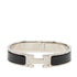 Bracelet Enamel and Metal Black and Silver
