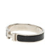 Bracelet Enamel and Metal Black and Silver