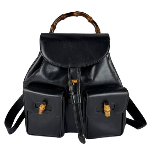 Vintage Bamboo Backpack Leather Medium