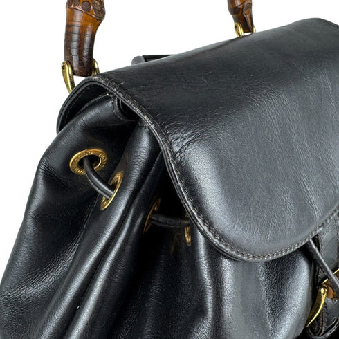 Vintage Bamboo Backpack Leather Medium