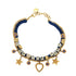 Pendant Necklace Metal Blue and Gold