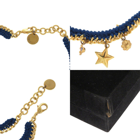 Pendant Necklace Metal Blue and Gold
