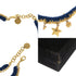 Pendant Necklace Metal Blue and Gold