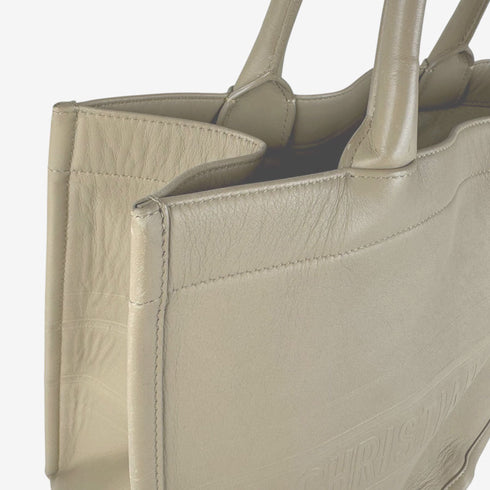 Book Tote Embossed Leather Small
