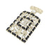 Brooch Leather Black Gold White