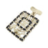 Brooch Leather Black Gold White