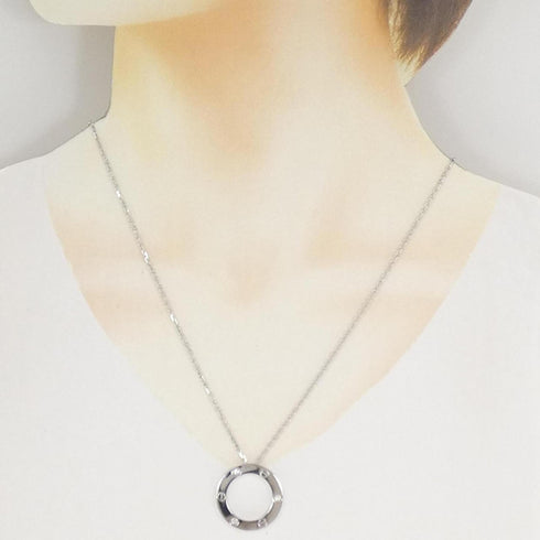 Pendant Necklace 18K White Gold With Diamond