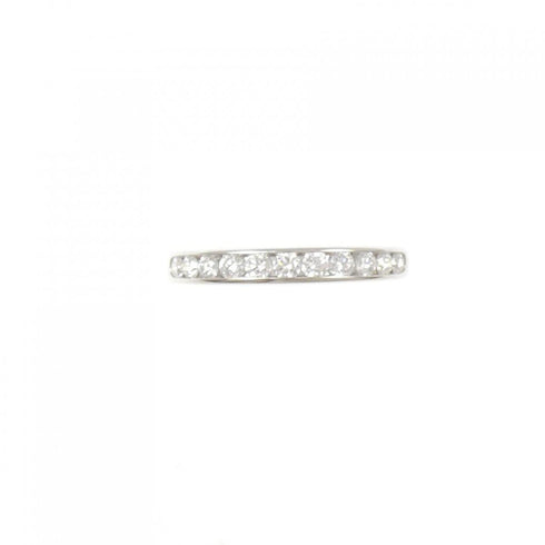 Half Circle Channel Setting Band Ring Platinum with Diamond
