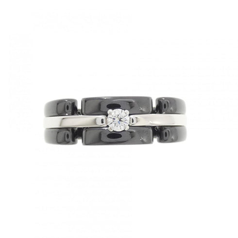 Ring Ceramic and 18K White Gold with Diamond