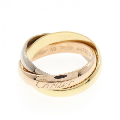 Vendome Louis Cartier Band Ring 18K Tricolor Gold