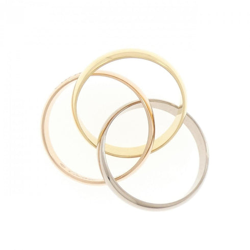 Vendome Louis Cartier Band Ring 18K Tricolor Gold