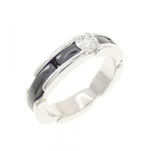Band Ring Ceramic and 18K White Gold with Diamond
