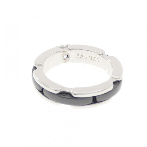 Band Ring Ceramic and 18K White Gold with Diamond