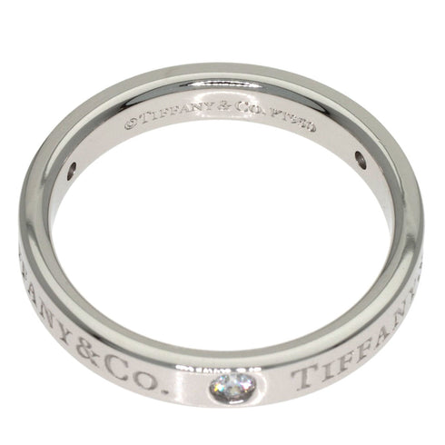 Flat Band Ring Platinum with Diamond
