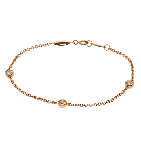Elsa Peretti Diamonds By The Yard Pendant Necklace 18K Rose Gold and Diamond