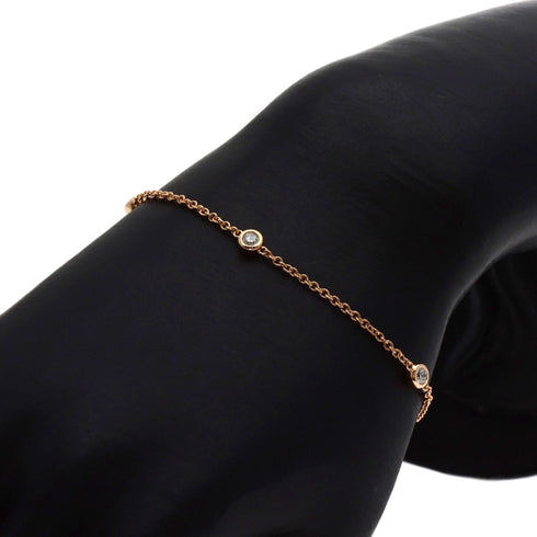Elsa Peretti Diamonds By The Yard Pendant Necklace 18K Rose Gold and Diamond