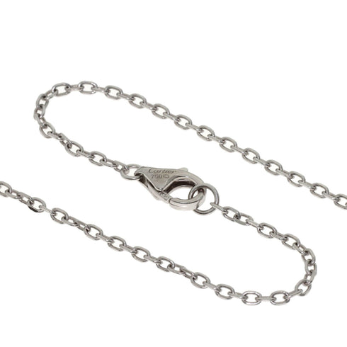C Heart Pendant Necklace 18K White Gold with Diamonds