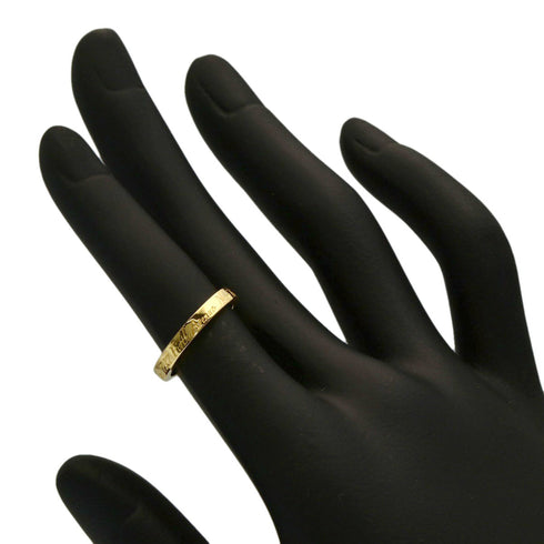 Notes Narrow Band Ring 18K Yellow Gold