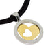 Tondo Heart Pendant Necklace Stainless Steel and 18K Yellow Gold