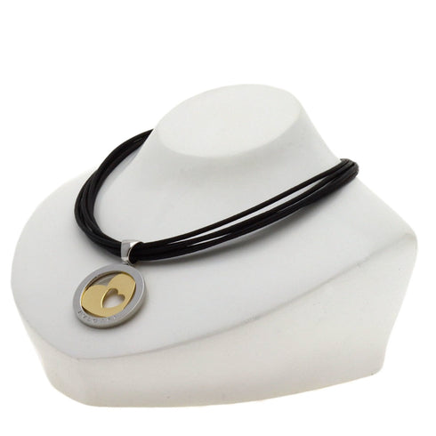 Tondo Heart Pendant Necklace Stainless Steel and 18K Yellow Gold