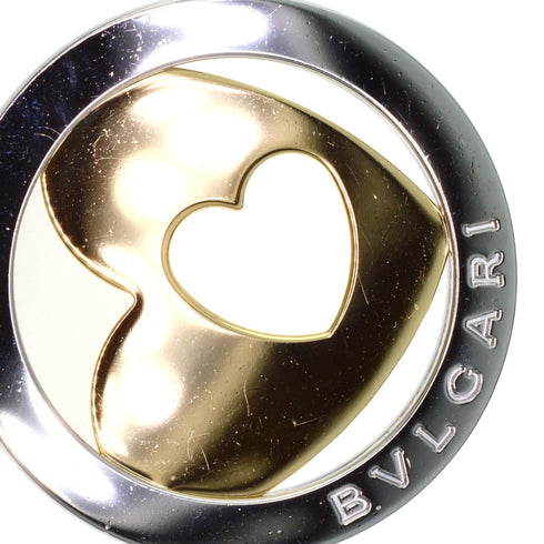 Tondo Heart Pendant Necklace Stainless Steel and 18K Yellow Gold