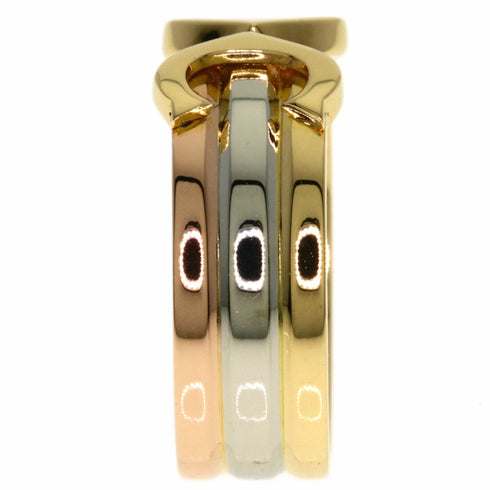 Vendome Louis Cartier Band Ring 18K Tricolor Gold